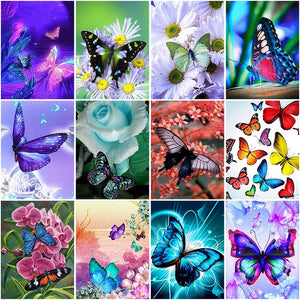 DIY 5D Diamond Painting Butterfly Animal Mosaic Full Round Rhinestone Diamond Embroidery Flowers Cross Stitch Kits Home Decor - SallyHomey Life's Beautiful