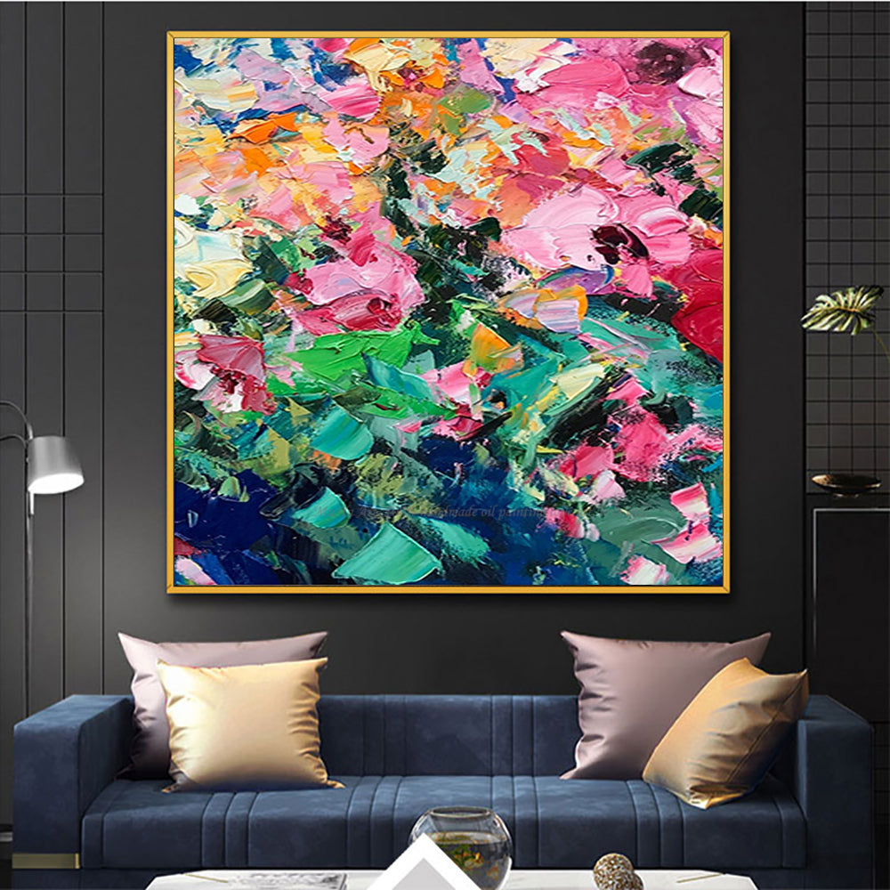 Abstract flower paintings for living room wall oil painting canvas handmade vintage wall art canvas cuadros modernos for bedroom - SallyHomey Life's Beautiful