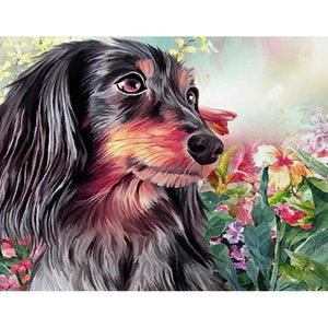 DIY 5D Diamond Painting Dog Diamond Embroidery Cute Dachshund Dogs Animal Mosaic Cross Stitch Full Round Rhinestone Decor Home - SallyHomey Life's Beautiful