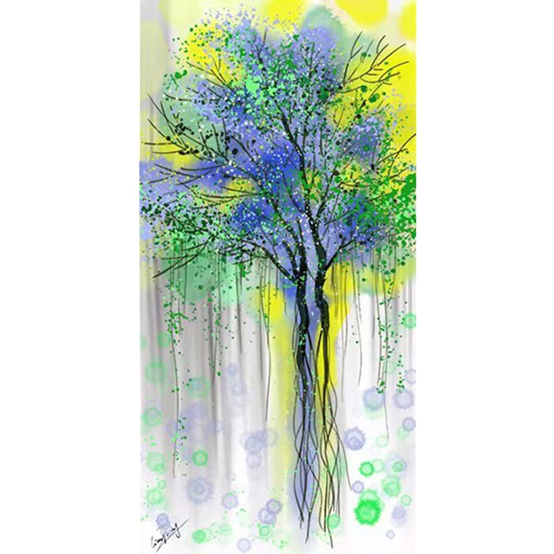 100% Hand Painted Abstract Trees Art Oil Painting On Canvas Wall Art Wall Adornment Picture Painting For Live Room Home Decor