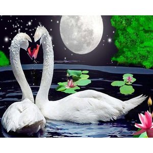 DIY 5D Diamond Painting Swan Landscape Full Round Diamond Embroidery Animal Mosaic Rhinestones Cross Stitch Picture Home Decor - SallyHomey Life's Beautiful