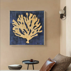 100% Hand Painted Abstract Golden Flower Painting On Canvas Wall Art Frameless Picture Decoration For Live Room Home Decor Gift