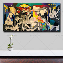 Load image into Gallery viewer, Handmade Painting Picasso Guernica Vintage Classic Figure Canvas Art Home Wall Modular Picture For Living Room Home Decoration