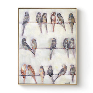 100% Hand Painted Abstract Birds Art Oil Painting On Canvas Wall Art Frameless Picture Decoration For Live Room Home Decor Gift