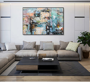 Hand painted oil on canvas painting wall picture decoration living room original wall art  laminas decorativas pared cuadros - SallyHomey Life's Beautiful