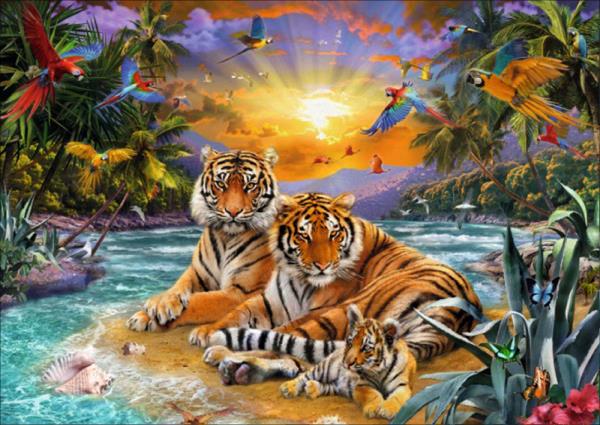 DIY Tiger 5D Diamond Painting Forest Tiger Diamond Embroidery Animal Cross Stitch Full Round Drill Home Decor Gift - SallyHomey Life's Beautiful