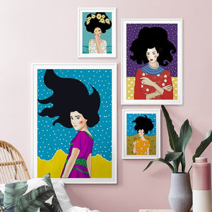 Abstract Fashion Girl Vintage Minimalist Wall Art Canvas Painting Nordic Posters And Prints Wall Pictures For Living Room Decor - SallyHomey Life's Beautiful