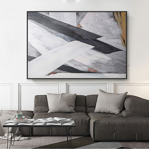 Abstract oil painting tableau black and white canvas painting custom on the wall handpainted bedroom cuadros decoracion salon - SallyHomey Life's Beautiful
