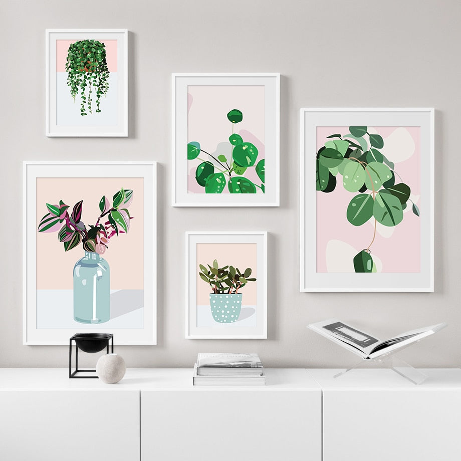 Green Radish Plant Grass Scandinavian Wall Art Print Canvas Painting Nordic Posters And Prints Wall Pictures For Living Room - SallyHomey Life's Beautiful