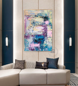 Original Decorative artwork handmade oil painting on canvas vertical wall pictures for living room wall painting abstract modern - SallyHomey Life's Beautiful