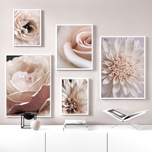Pink Dahlia Close Up Poster Blooming Rose Nordic Posters And Prints Wall Art Canvas PaintingWall Pictures For Living Room Decor - SallyHomey Life's Beautiful