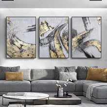 Load image into Gallery viewer, 100% Handmade Gold Yellow Gray Abstract Painting  Modern Art Picture For Living Room Modern Cuadros Canvas Art High Quality