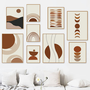 Abstract Geometric Shape Lines Vintage Wall Art Canvas Painting Nordic Posters And Prints Wall Pictures For Living Room Decor - SallyHomey Life's Beautiful