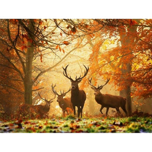 5D Deer Diamond Painting DIY Little Horned Deer in the Forest Diamond  Embroidery Full Square Round Cross Stitch Home Decor Art