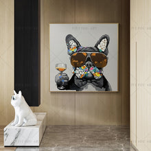 Load image into Gallery viewer, 100% Hand Painted  Cute Dog Abstract Modern Art Picture For Living Room Modern Cuadros Canvas Art High Quality