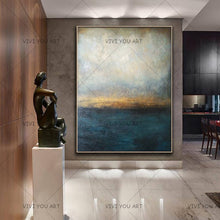 Load image into Gallery viewer, 100% Handmade Abstract Painting Big Size Modern Blue Wall Art Picture For Living Room Modern Cuadros Canvas Art High Quality