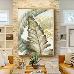 100% Hand Painted Abstract leaves Art Oil Painting On Canvas Wall Art Frameless Picture Decoration For Live Room Home Decor Gift