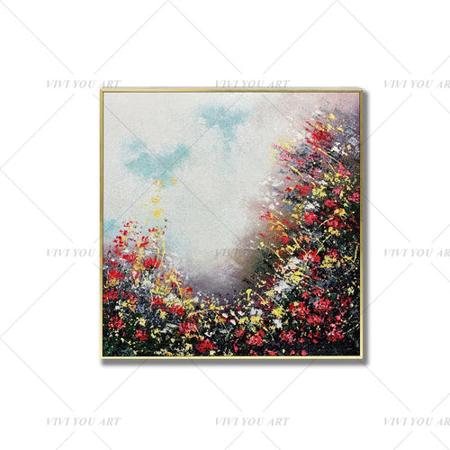   100% Hand Painted  Beautiful Flower Ring Abstract Painting  Modern Art Picture For Living Room Modern Cuadros Canvas Art High Quality