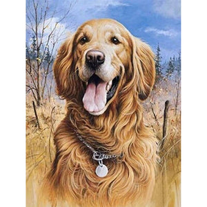 DIY Diamond Painting Dog for Adults, 5D Diamond Painting Kits Full Drill,  Diamond Art Kits, Round Diamond Art for Home Wall Decor and Gifts. Size  40cm
