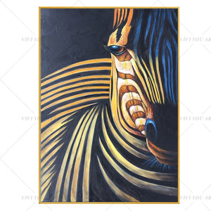 100% Hand Painted Gold Animal Zebra Abstract Painting  Modern Art Picture For Living Room Modern Cuadros Canvas Art High Quality