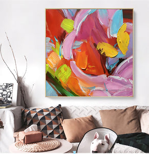 Modern flower painting decorativas canvas painting wall art picture pinturas al oleo abstractas handmade living room wall decor - SallyHomey Life's Beautiful