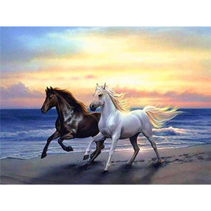 DIY 5D Diamond Painting horse Full Drill Round Diamond Embroidery Cross Stitch Kits Rhinestone Mosaic Wall Art Home Decor - SallyHomey Life's Beautiful