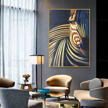 Load image into Gallery viewer, 100% Hand Painted Gold Animal Zebra Abstract Painting  Modern Art Picture For Living Room Modern Cuadros Canvas Art High Quality