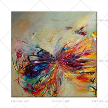 Load image into Gallery viewer, 100% Handpainted Animal Wall Pictures Abstract Colorful Butterfly Art Oil Painting On Canvas Best Gift Home Decor Hang Wall Art