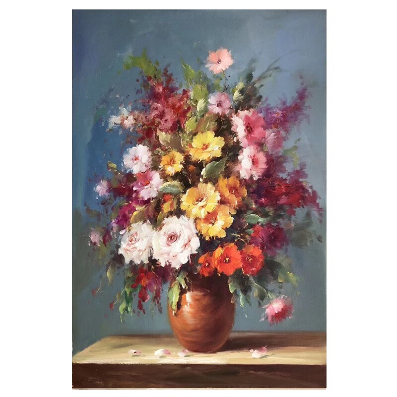 100% Hand Painted Abstract Flowers Art Oil Painting On Canvas Wall Art Wall Adornment Picture Painting For Live Room Home Decor
