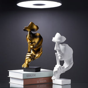 European resin face model home decoration silence is gold art statue wine cabinet ornament abstract sculpture desk decoration