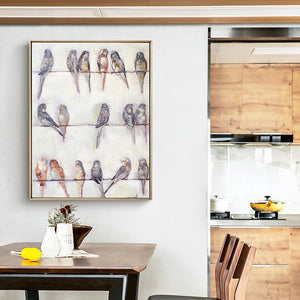100% Hand Painted Abstract Birds Art Oil Painting On Canvas Wall Art Frameless Picture Decoration For Live Room Home Decor Gift
