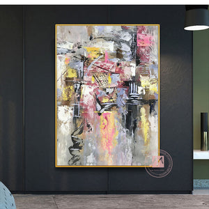 Handmade oil painting original abstract living room pictures on the wall vertical canvas art paintings large home decor artwork - SallyHomey Life's Beautiful