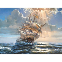 Load image into Gallery viewer, DIY 5D Diamond Painting Ship on Sea Diamond Embroidery Landscape Cross Stitch Kits Full Round Drill Rhinestone Mosaic Decor - SallyHomey Life&#39;s Beautiful