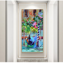 Load image into Gallery viewer, Abstract modern canvas wall art hand painted painting Venice landscape beautiful vertical oil painting on canvas for living room - SallyHomey Life&#39;s Beautiful