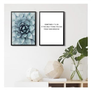 Top Selling Custom Agave Alpaca Leaf Wall Art Canvas Painting Nordic Posters And Prints Wall Pictures For Living Room Home Decor - SallyHomey Life's Beautiful