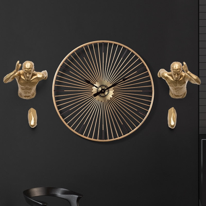 Running Man Racing Against Time Fgurine Creative Statue  Wall Decoration Emboss 3D Figures Wall Hanging Sculpture Ornament - SallyHomey Life's Beautiful