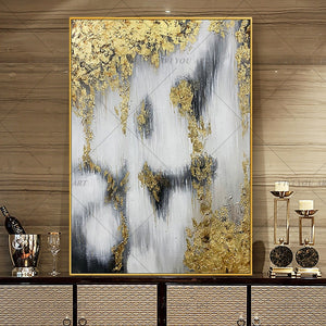 Bright luxury gold foil decorative oil painting handpainted abstract oil painting modern living room Bedroom Home Decor