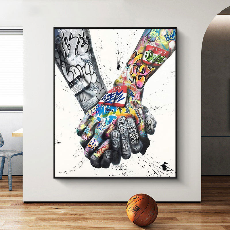 Street Graffiti Tattoos Hand Painting Prints on Canvas Wall Art Poster Home Decorative Picture for Living Room Decor No Frame - SallyHomey Life's Beautiful