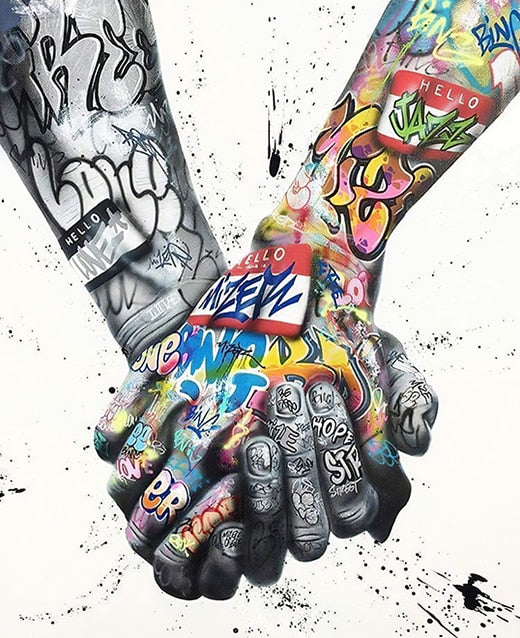 Street Graffiti Tattoos Hand Painting Prints on Canvas Wall Art Poster Home Decorative Picture for Living Room Decor No Frame - SallyHomey Life's Beautiful