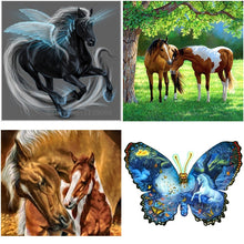 Load image into Gallery viewer, Butterfly Horse Animal DIY Full Round Drill 5D Diamond Painting Cross Stitch Mosaic Rhinestone Diamond Embroidery Home Decor - SallyHomey Life&#39;s Beautiful