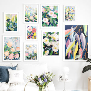Abstract Colored Flower Leaves Minimalist Wall Art Canvas Painting Nordic Posters And Prints Wall Pictures For Living Room Decor - SallyHomey Life's Beautiful