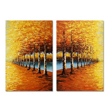 Load image into Gallery viewer, Abstract Yellow Forest Landscape Oil Painting on Canvas Poster Print Wall Art Abstract for Living Room Decor No Frame - SallyHomey Life&#39;s Beautiful