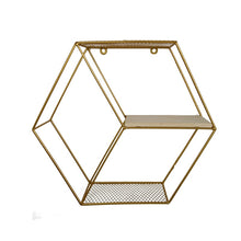 Load image into Gallery viewer, Living Room Geometric Shelves Nordic Style Creative Wall Decoration Metal Shelf Round Hexagon Storage Holder Rack Shelves