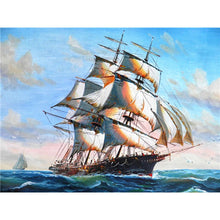 Load image into Gallery viewer, DIY 5D Diamond Painting Ship on Sea Diamond Embroidery Landscape Cross Stitch Kits Full Round Drill Rhinestone Mosaic Decor - SallyHomey Life&#39;s Beautiful