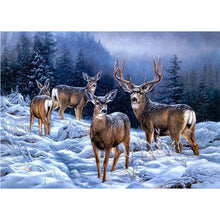 Load image into Gallery viewer, DIY 5D Diamond Painting Deer Diamond Embroidery Animals Cross Stitch Kits Full Round Drill Rhinestones Wall Art Home Decor Gift