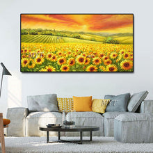 Load image into Gallery viewer, Giant Sunflower Fields Oil Painting On Canvas Lanscaple Pure Hand-painted Pictures Or Photography Pictures Wall Art Unframed - SallyHomey Life&#39;s Beautiful