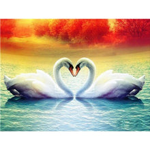 Load image into Gallery viewer, DIY 5D Diamond Painting Swan Animal Full Round Mosaic Cross Stitch Kit Diamond Embroidery Picture Rhinestone Wall Home Decor