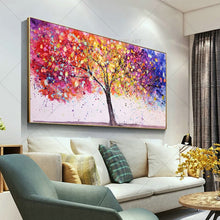 Load image into Gallery viewer, 100% Hand Painted Colorful Tree Abstract Painting  Modern Art Picture For Living Room Modern Cuadros Canvas Art High Quality