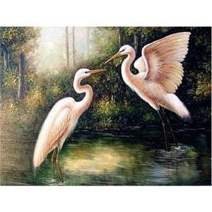 DIY 5D Diamond Painting Crane Animal Mosaic Cross Stitch Full Round Drill Diamond Embroidery Rhinestones Picture Decor Home