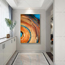Load image into Gallery viewer, 🔥 🔥 100% Hand Painted Modern Orange Ring Circle  on Canvas 